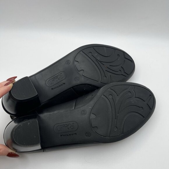 Remonte Dorndorf Leather Mary Jane Slingback Heels Size 40, US 9-9.5 Black Boho - Picture 6 of 13